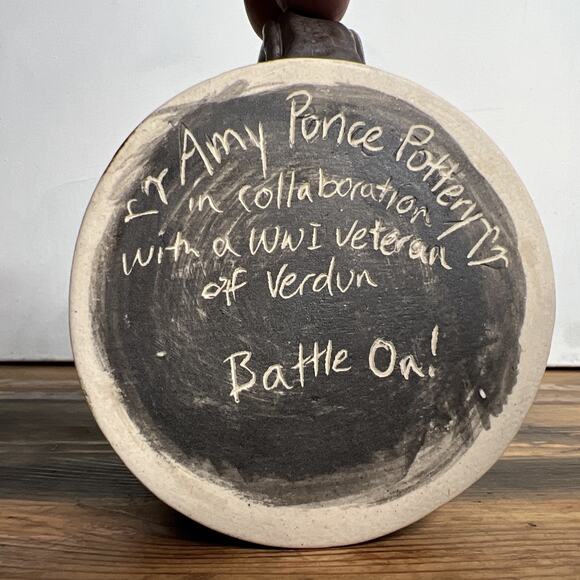 Amy Ponce Trench Art Mug-Verdun 1918 WWI Veteran Collab | Stoneware VTG Memorial - Picture 7 of 9